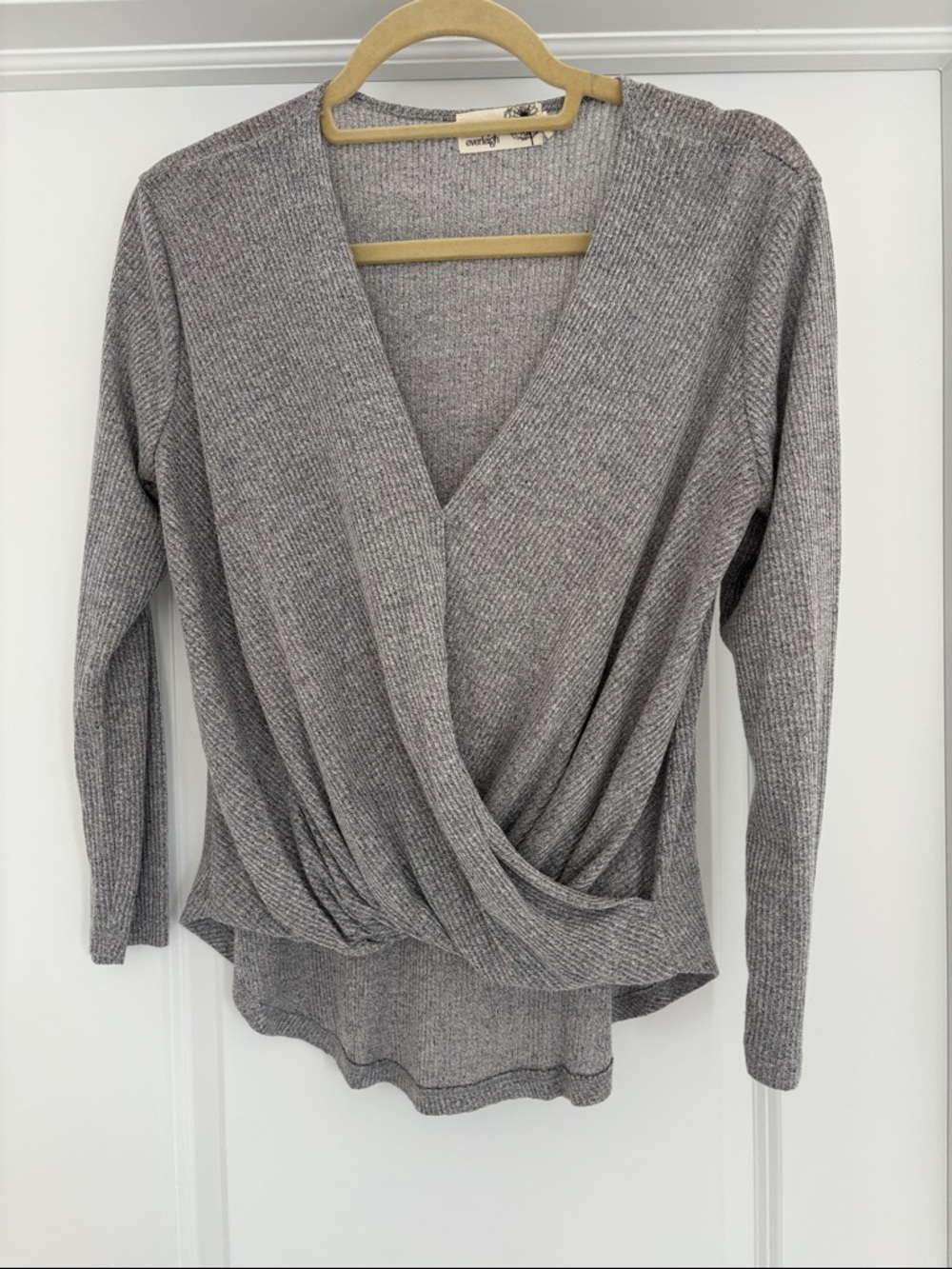 everleigh Heather Gray Ribbed Knit Top